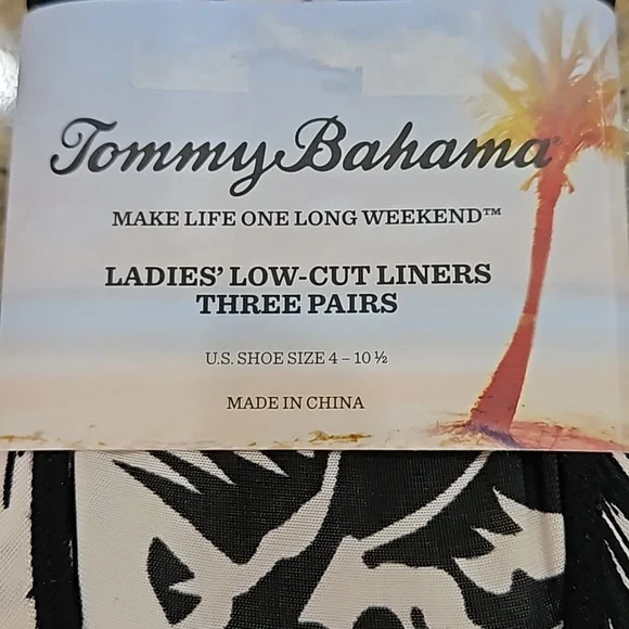 NWT TOMMY BAHAMA 3 Pairs Ladies Low-Cut Liners Socks - Picture 2 of 4